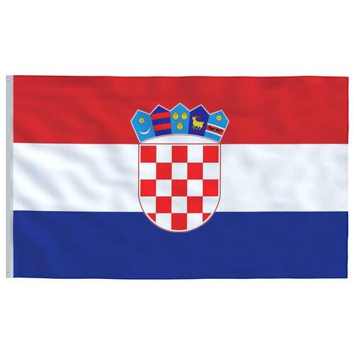 Kroatien flag og flagstang 5,55 m aluminium