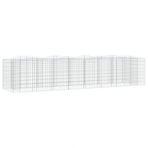 Buet gabion-højbed 400 × 100 × 100 cm - galvaniseret jern