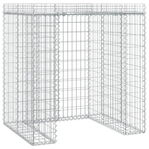 Gabionvæg til skraldespand 110x91x120 cm galvaniseret jern