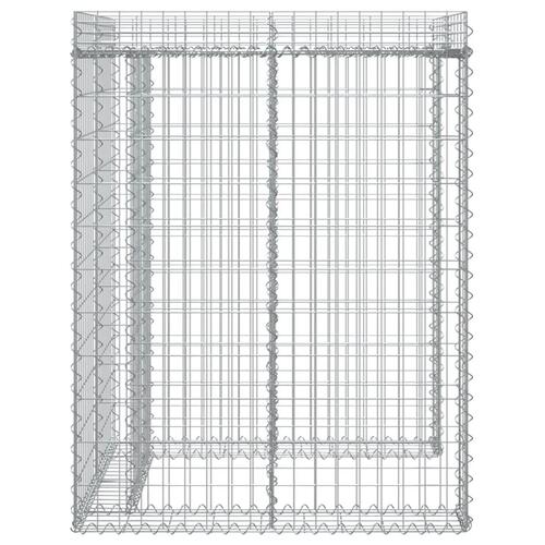 Gabionvæg til skraldespand 110x91x120 cm galvaniseret jern