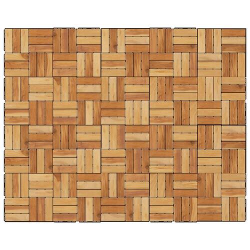 Terrassebrædder 20 stk. 30x30 cm massivt teaktræ