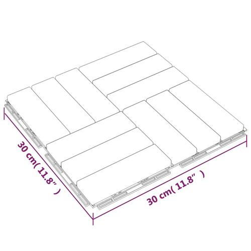 Terrassebrædder 20 stk. 30x30 cm massivt teaktræ