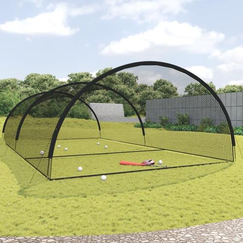 Batting cage net til baseball 900x400x250 cm polyester sort