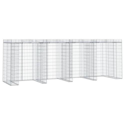 Gabionvæg til skraldespand 350x91x120 cm galvaniseret jern