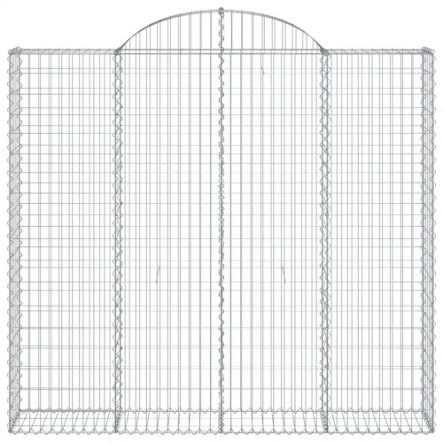 Buede gabionkurve - 4 stk. 200 × 30 × 180/200 cm i galvaniseret jern