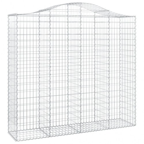Buet gabionkurv 200×50×180/200 cm - galvaniseret jern
