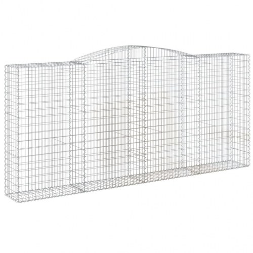 Buede gabionkurve - 4 stk. 400×50×180/200 cm i galvaniseret jern