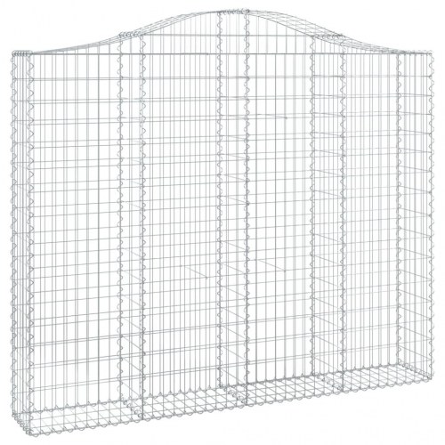 Buede gabionkurve - 3 stk. 200 × 30 × 160/180 cm i galvaniseret jern