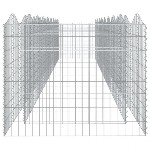 Buet gabion-højbed 800x100x100 cm galvaniseret jern