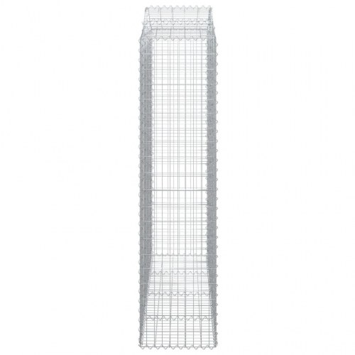 Buet gabionkurv 200 × 50 × 200/220 cm - galvaniseret jern