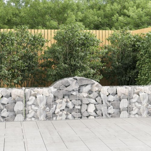 Buede gabionkurve - 5 stk. 200×30×60/80 cm i galvaniseret jern