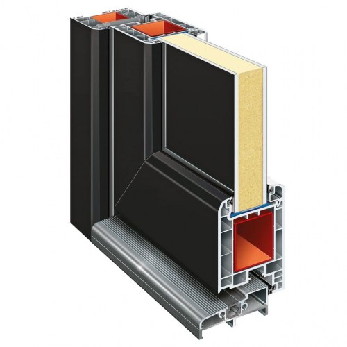 Hoveddør 98x208 cm PVC antracitgrå