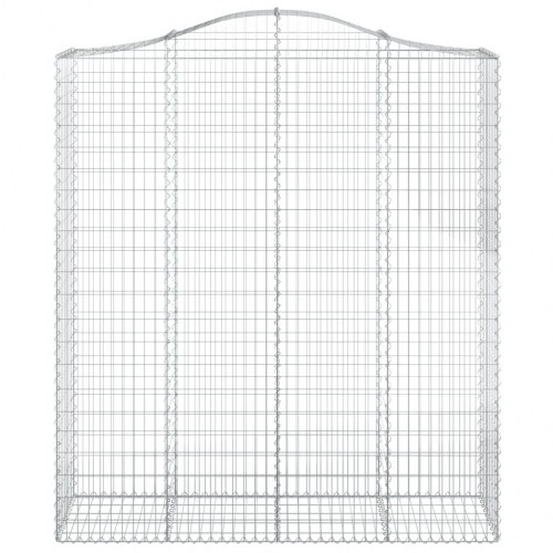 Buet gabionkurv 200×50×220/240 cm - galvaniseret jern stenvæg