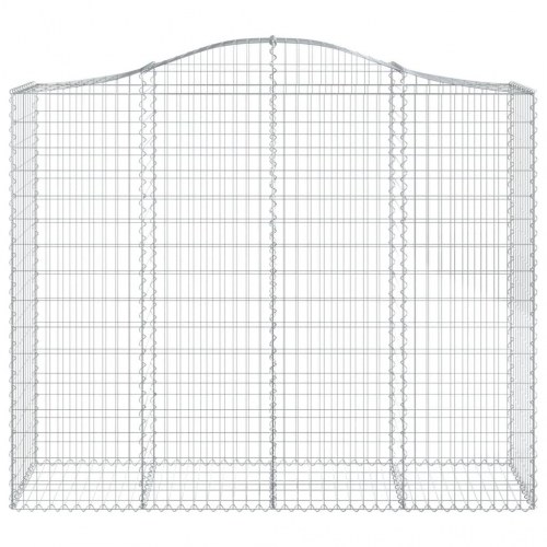 Buet gabionkurv 200×50×160/180 cm - galvaniseret jern