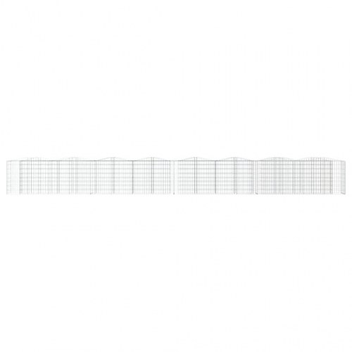 Buet gabion-højbed 800×50×50 cm - galvaniseret jern, sølvfarvet