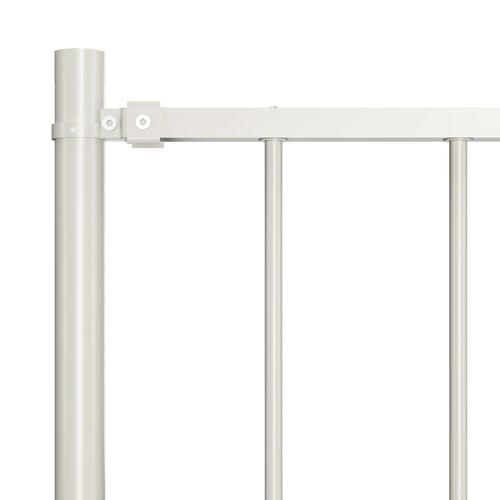Hegnspanel med stolper 1,7 x 1,25 m pulverlakeret stål hvid