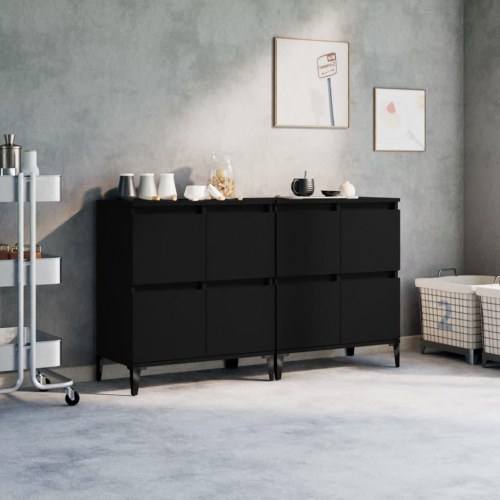 Skænke 2 stk. 60x35x70 cm konstrueret træ sort
