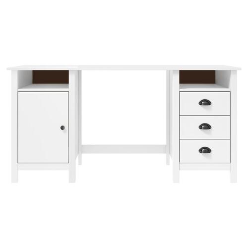 Skrivebord Hill 150x50x74 cm massivt fyrretræ hvid