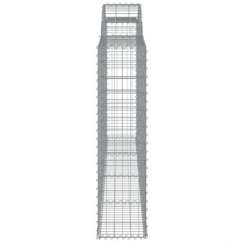 Buet gabionkurv 300×30×120/140 cm - galvaniseret jern