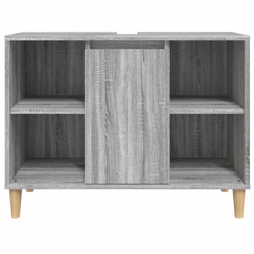 Skab til håndvask 80x33x60 cm konstrueret træ grå sonoma-eg