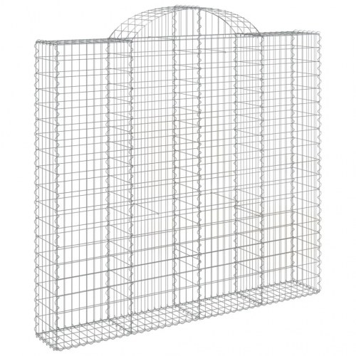 Buet gabionkurv 200×50×180/200 cm i galvaniseret jern