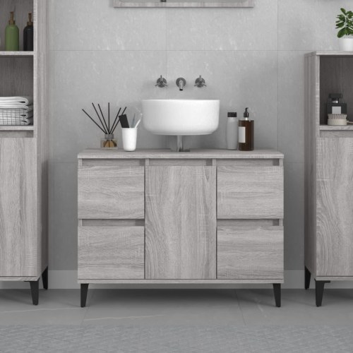 Skab til håndvask 80 x 33 x 60 cm - grå sonoma-eg