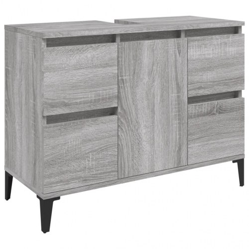 Skab til håndvask 80 x 33 x 60 cm - grå sonoma-eg