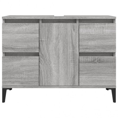 Skab til håndvask 80 x 33 x 60 cm - grå sonoma-eg