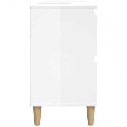 Skab til håndvask 80x33x60 cm konstrueret træ hvid højglans