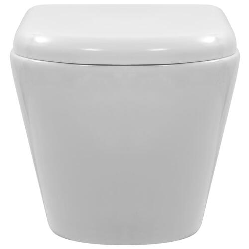 Væghængt toilet uden kant keramik hvid