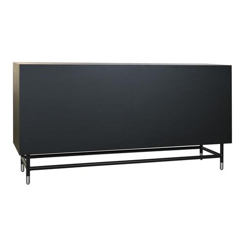 Skænk 160 x 40 x 80 cm Sort Grå Hvid Ben Harpiks Træ MDF