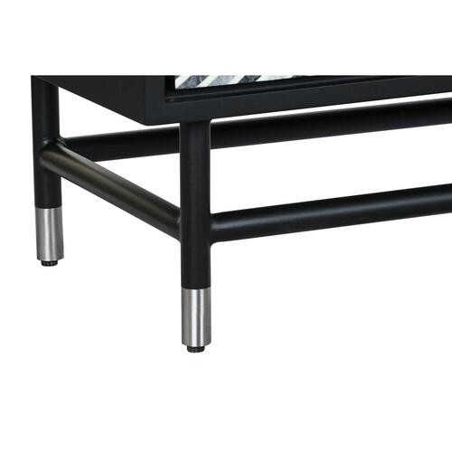Skænk 160 x 40 x 80 cm Sort Grå Hvid Ben Harpiks Træ MDF