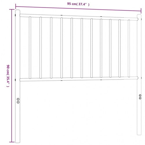 Sengegavl 90 cm metal sort