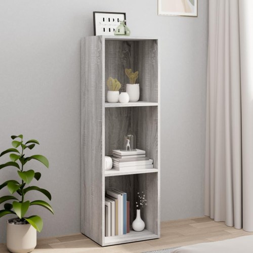 Bogreol/tv-bord 36×30×114 cm i konstrueret træ - grå sonoma-eg