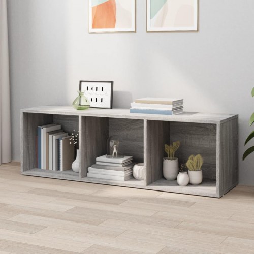 Bogreol/tv-bord 36×30×114 cm i konstrueret træ - grå sonoma-eg