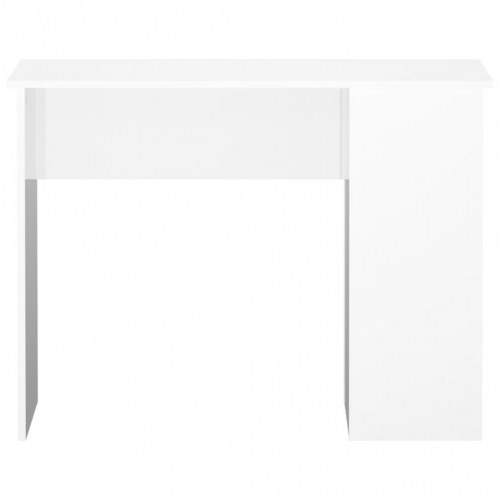 Skrivebord med hylder - hvid højglans, 100 × 55 × 75 cm