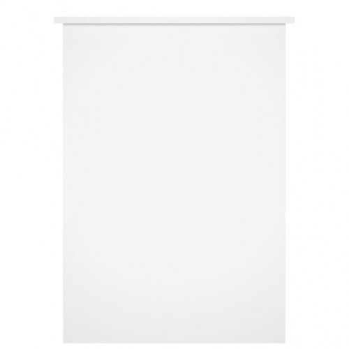 Skrivebord med hylder - hvid højglans, 100 × 55 × 75 cm