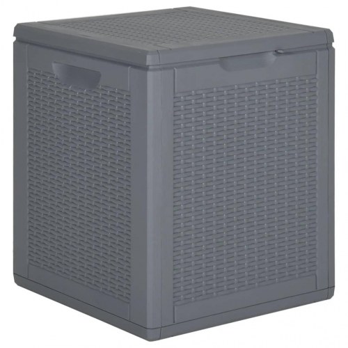 Opbevaringsboks til haven 90 l - polyrattan-look, grå