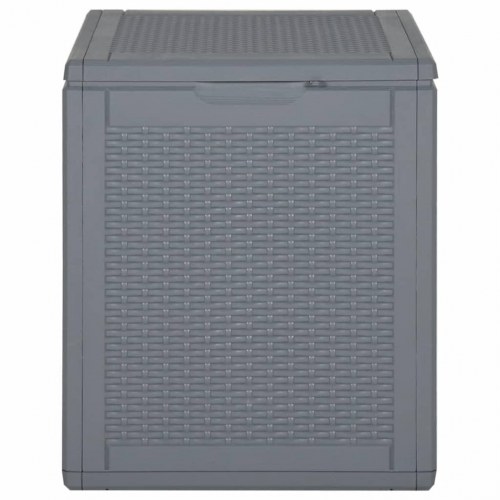 Opbevaringsboks til haven 90 l - polyrattan-look, grå