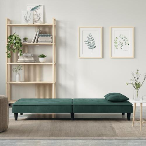 Sovesofa velour mørkegrøn