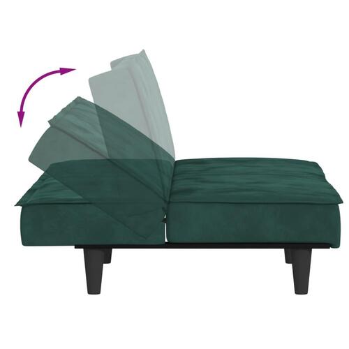 Sovesofa velour mørkegrøn
