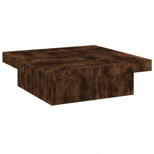 Sofabord 90 × 90 × 28 cm i konstrueret træ - røget egetræsfarve