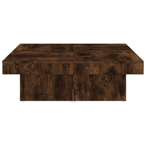 Sofabord 90 × 90 × 28 cm i konstrueret træ - røget egetræsfarve