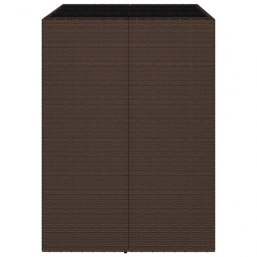 Barbord med glasplade 105x80x110 cm polyrattan brun