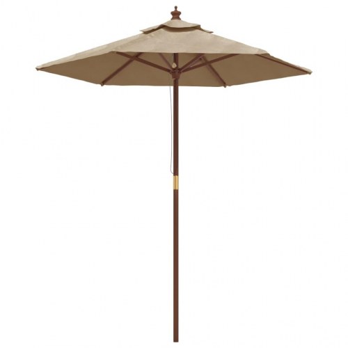 Haveparasol med træstang 196 x 231 cm - gråbrun