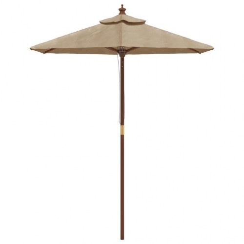 Haveparasol med træstang 196 x 231 cm - gråbrun