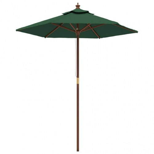 Haveparasol med træstang 196 × 231 cm - grøn