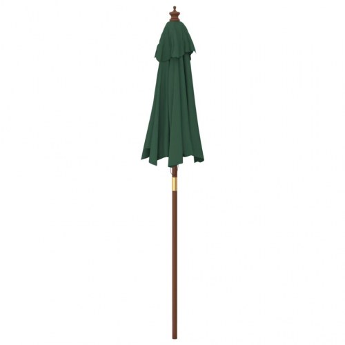 Haveparasol med træstang 196 × 231 cm - grøn