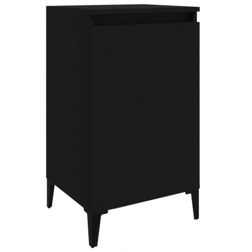 Sengeborde sæt af 2 - 40×35×70 cm i sort konstrueret træ