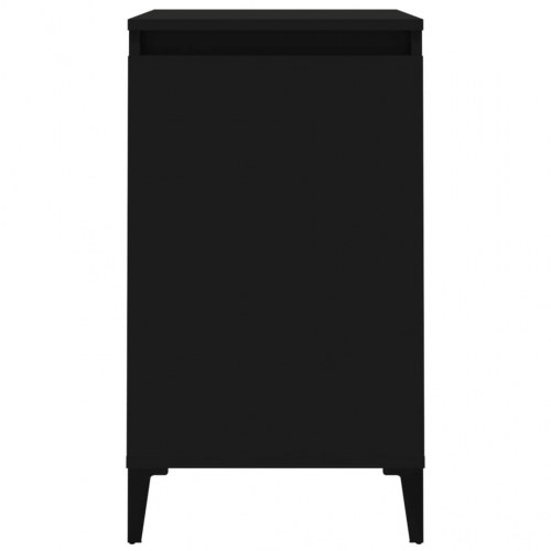 Sengeborde sæt af 2 - 40×35×70 cm i sort konstrueret træ
